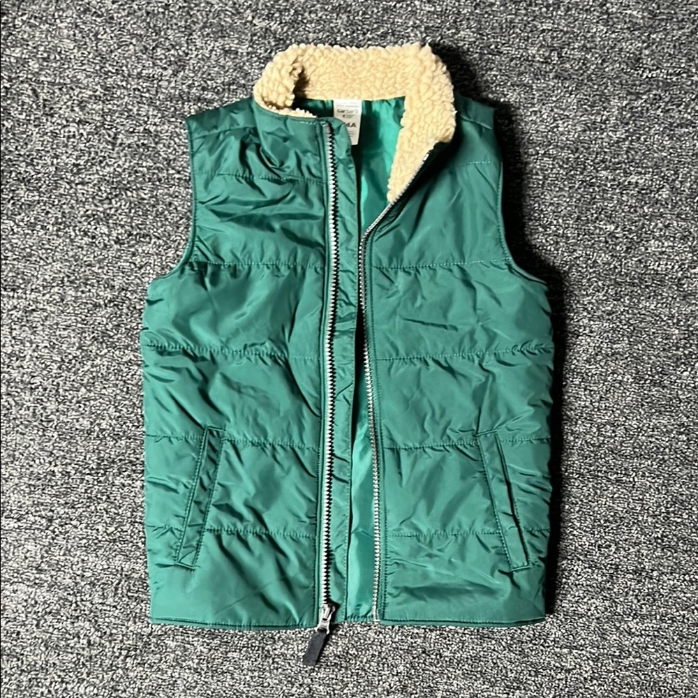 Carter's Kid Teal Vest with Cream Sherpa Collar